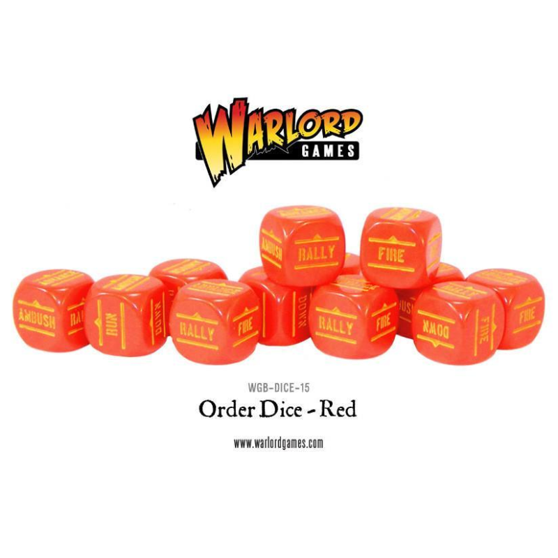 Bolt Action Orders Dice - Red (12)