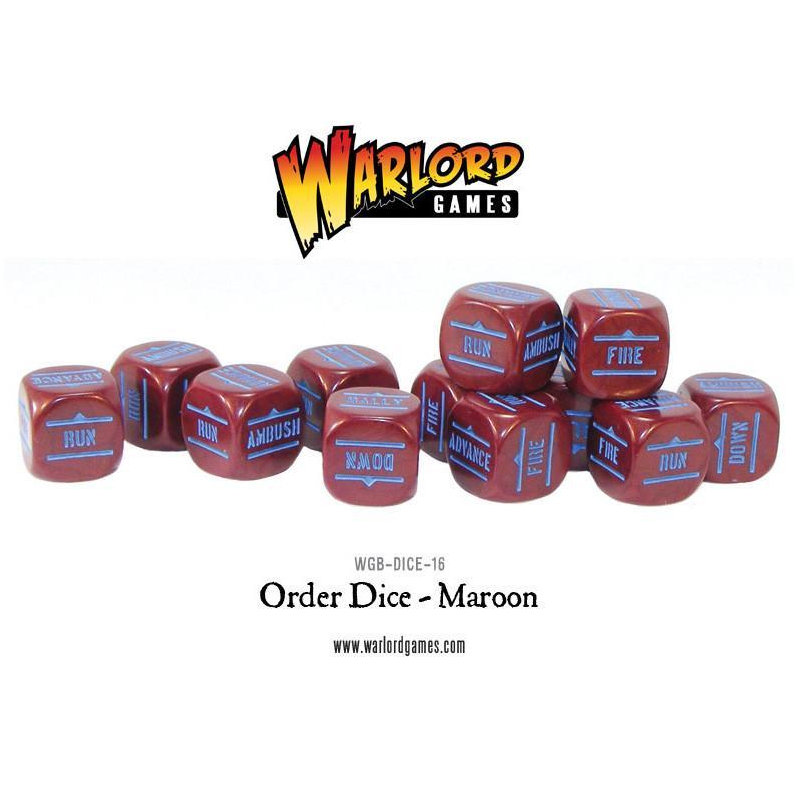 Bolt Action Orders Dice - Maroon (12)