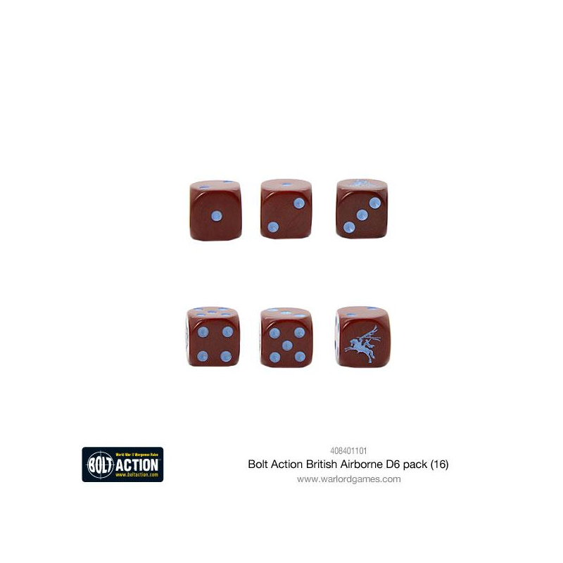 British Airborne D6 Dice (16)