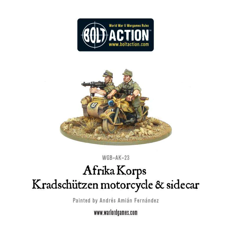 Afrika Korps Kradschutzen motorcycle and sidecar