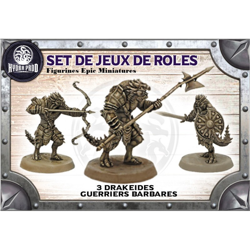 Set de 3 drakeides guerriers barbares