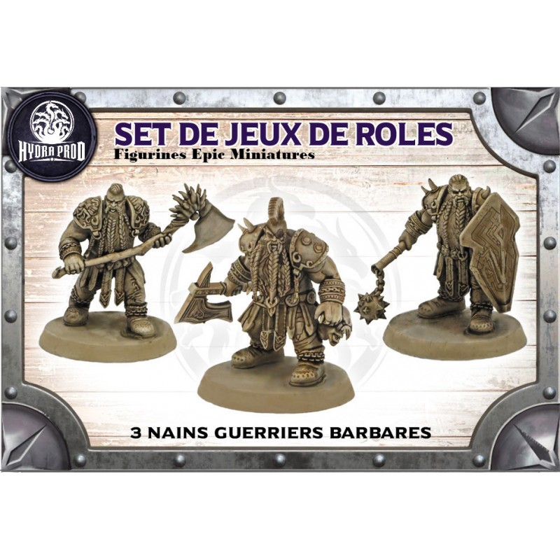 Set de 3 nains guerriers barbares